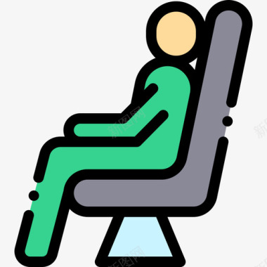 乘客公共交通7线性颜色图标图标