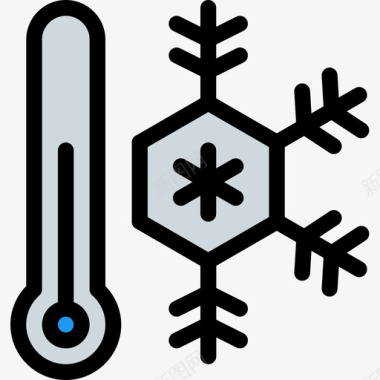 冬季173号天气线性颜色图标图标