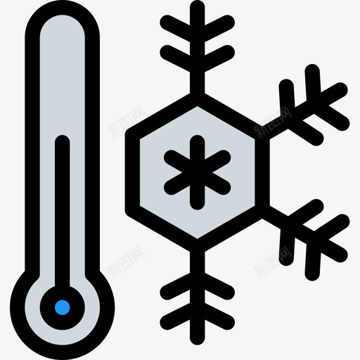 冬季173号天气线性颜色图标svg_新图网 https://ixintu.com 173号天气 冬季 线性颜色