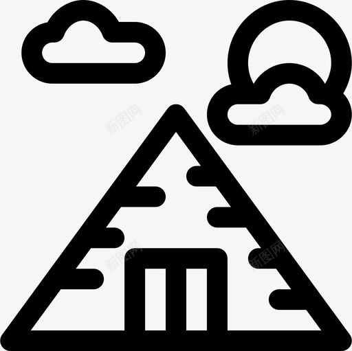 埃及金字塔旅游应用程序16线性图标svg_新图网 https://ixintu.com 埃及金字塔 旅游应用程序16 线性
