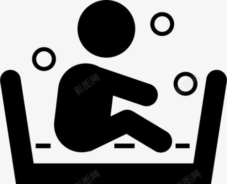 婴儿浴浴缸座椅图标图标