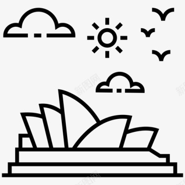 歌剧院澳大利亚地标莲花大厦图标图标