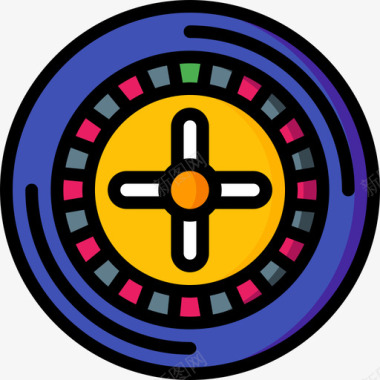 轮盘赌娱乐28线性颜色图标图标