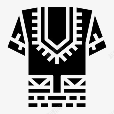 衬衫非洲服装图标图标