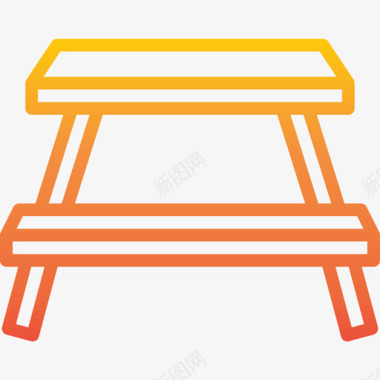 野餐桌家具84梯度图标图标