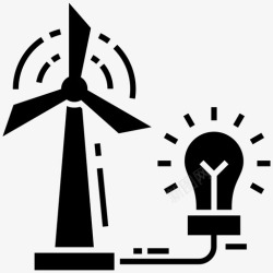 风能动力涡轮动力清洁能源绿色能源图标高清图片