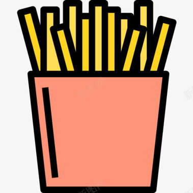 薯条食品116原色图标图标