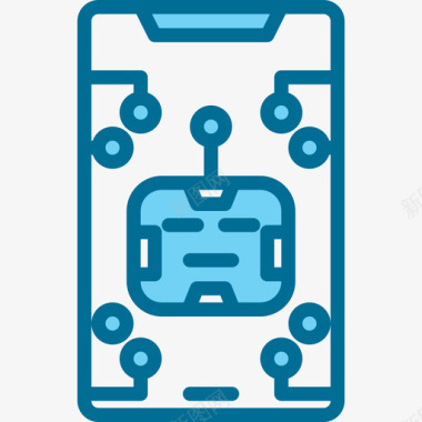 智能手机安卓4蓝色图标图标