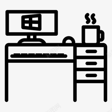 电脑桌家具办公室图标图标