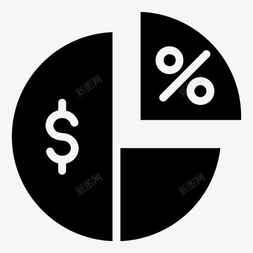 饼图业务货币图标svg_新图网 https://ixintu.com 业务 投资 税字形集 统计 货币 饼图