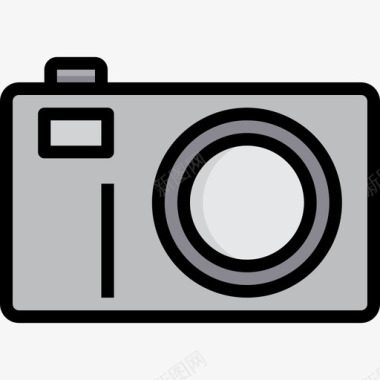 相机照片和视频6线性颜色图标图标