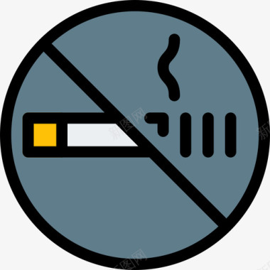 禁止吸烟象形图4线颜色图标图标