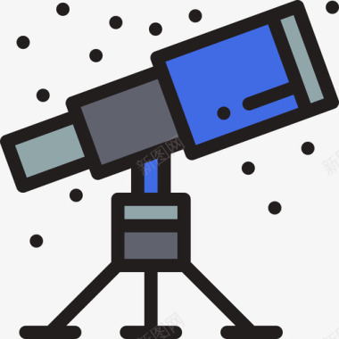 望远镜爱好和自由时间2线性颜色图标图标