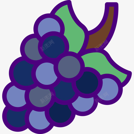 葡萄食品78线性颜色图标svg_新图网 https://ixintu.com 线性颜色 葡萄 食品78