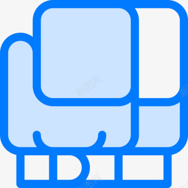 拳击手套泰国16蓝色图标图标