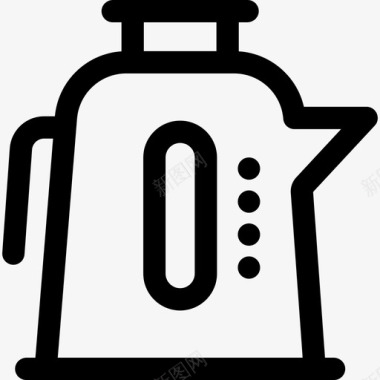 水壶厨房工具7线性图标图标