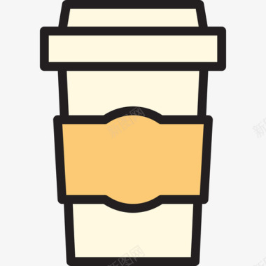 咖啡办公工具3线性颜色图标图标