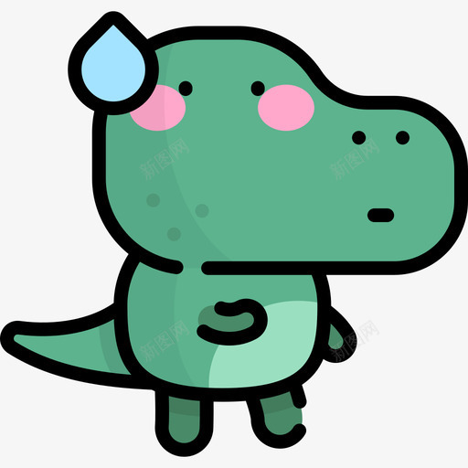 尴尬恐龙头像的情况线性颜色图标svg_新图网 https://ixintu.com 尴尬 恐龙头像的情况 线性颜色