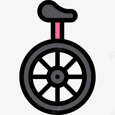 独轮车魔法4线性颜色图标图标