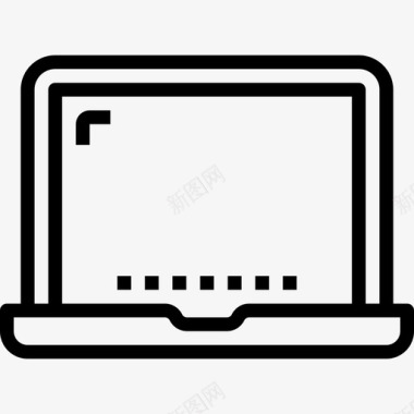 笔记本电脑计算机技术6线性图标图标