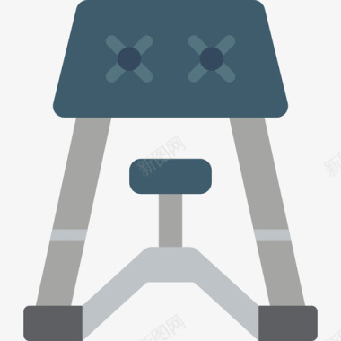 长凳健身器材15扁平图标图标