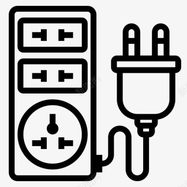 电子插头电力家庭图标图标
