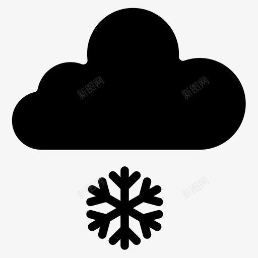 下雪天气181填充图标svg_新图网 https://ixintu.com 下雪 填充 天气181