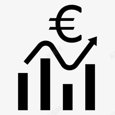 欧元收益分析图表图标图标