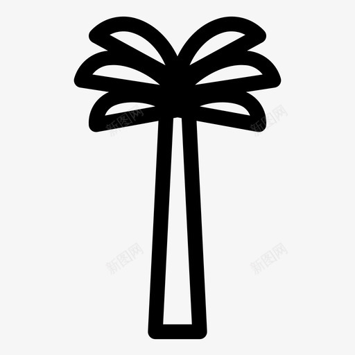 棕榈树海滩椰子树图标svg_新图网 https://ixintu.com 夏季 棕榈树 椰子树 海滩 热带