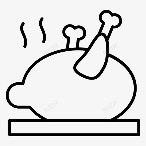 鸡肉菜肴食物图标svg_新图网 https://ixintu.com 烤肉 菜肴 食物 鸡肉
