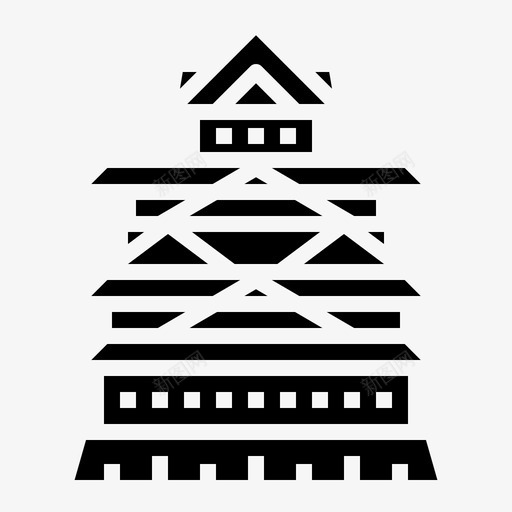 大阪城堡建筑日本图标svg_新图网 https://ixintu.com 地标 大阪城堡 建筑 日本 日本实心
