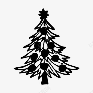 圣诞树假日装饰品图标图标