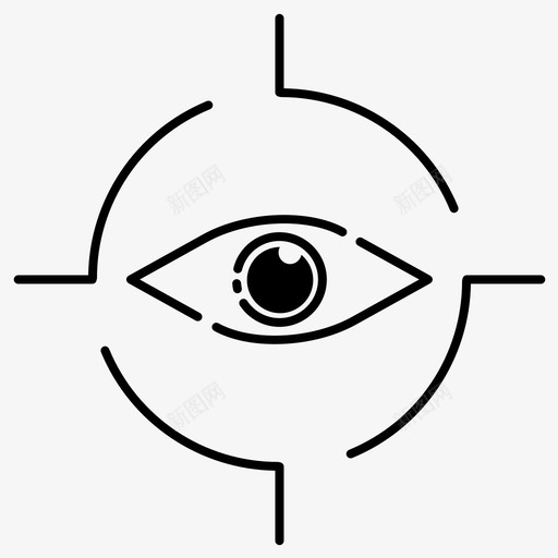眼睛瞄准身体部位图标svg_新图网 https://ixintu.com 人眼 眼睛 瞄准 视野 身体部位