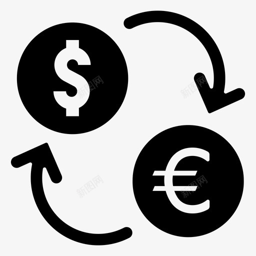 欧元兑换现金硬币图标svg_新图网 https://ixintu.com 欧元兑换 现金 硬币 美元 货币