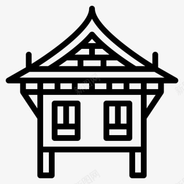 建筑曼谷房子图标图标