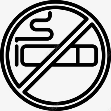 禁止吸烟机场50直线型图标图标