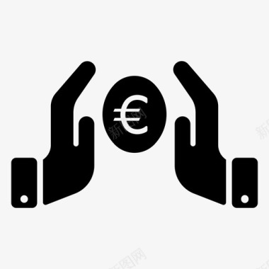 欧元出资商人捐款图标图标