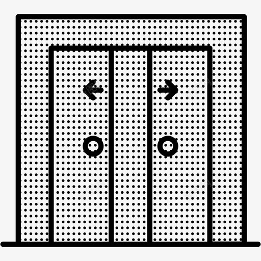 电梯推拉门门虚线图标svg_新图网 https://ixintu.com 推拉门 电梯 门虚线