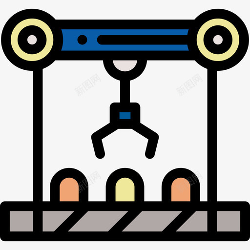 机械手臂工程6线颜色图标svg_新图网 https://ixintu.com 工程6 机械手臂 线颜色