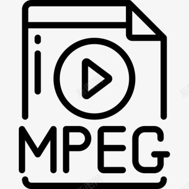Mpeg视频制作大纲线性图标图标