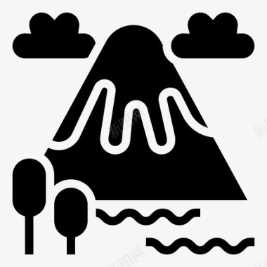 富士山日本火山图标图标