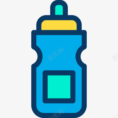 瓶健身77线性颜色图标图标