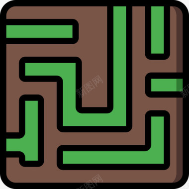 迷宫游戏开发5线性颜色图标图标