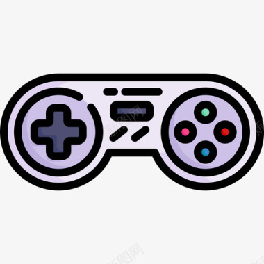 游戏控制器游戏49线性颜色图标图标