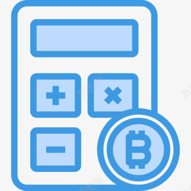 计算器加密货币和比特币5蓝色图标图标