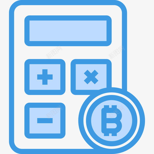 计算器加密货币和比特币5蓝色图标svg_新图网 https://ixintu.com 加密货币和比特币5 蓝色 计算器