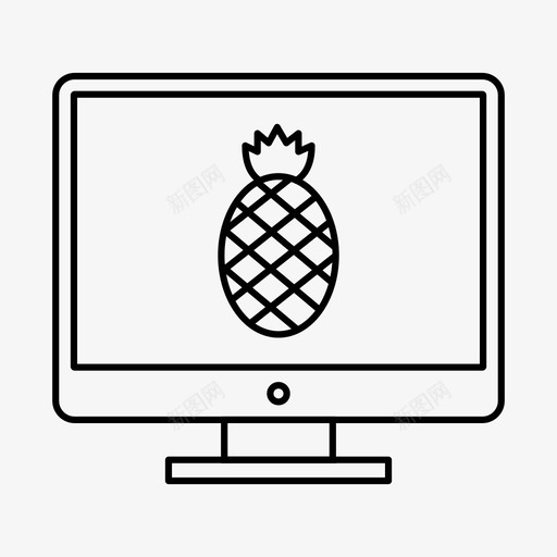 菠萝水果健康图标svg_新图网 https://ixintu.com 健康 水果 液晶显示器 菠萝 食品