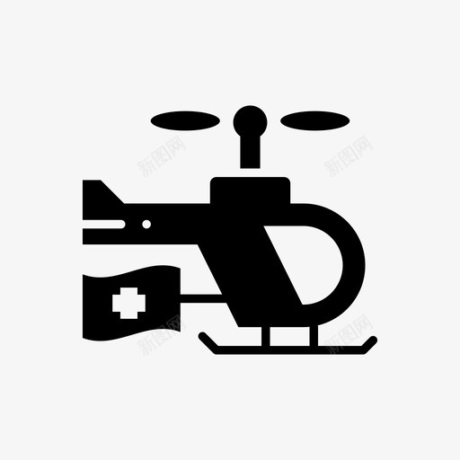直升机医疗医院图标svg_新图网 https://ixintu.com 医疗 医疗字形 医院 病人 直升机