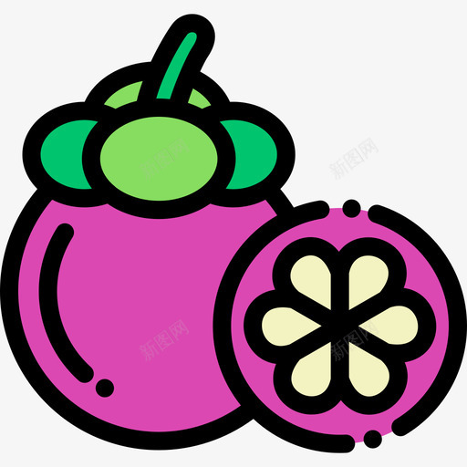 芒果水果蔬菜9线形颜色图标svg_新图网 https://ixintu.com 水果蔬菜9 线形颜色 芒果