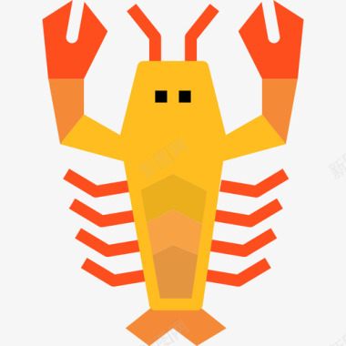 龙虾动物和食物3平的图标图标